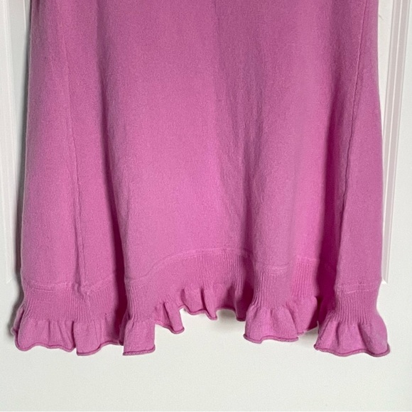 Neiman Marcus Cashmere Purple Pink Ruffled Cardigan Sweater 35056 - Picture 11 of 13